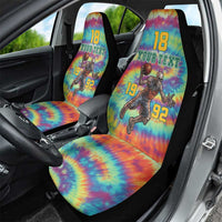 Custom Lithuania Basketball Skeleton 1992 Car Seat Cover Tie Dye Pattern - Wonder Print Shop