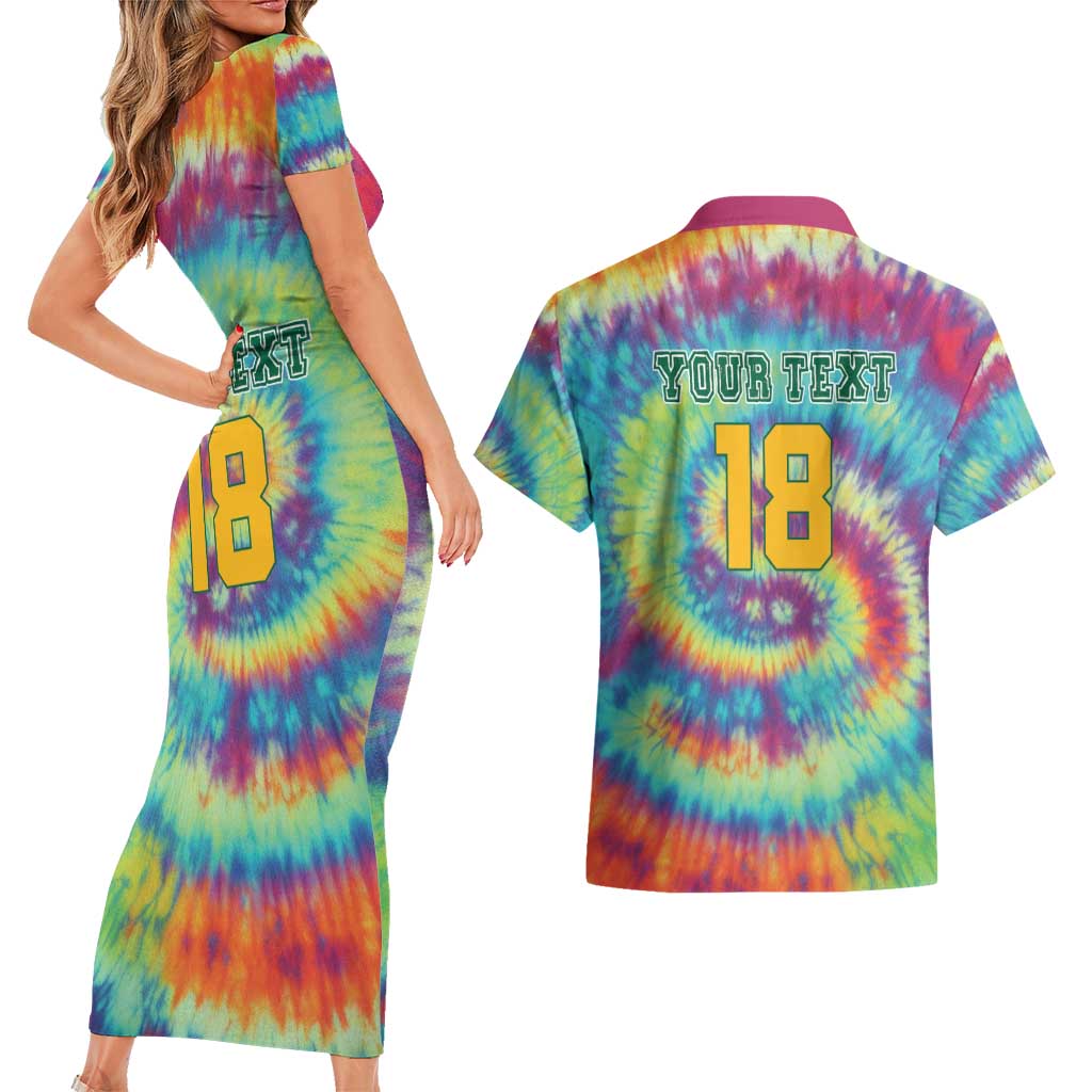 Custom Lithuania Basketball Skeleton 1992 Couples Matching Short Sleeve Bodycon Dress and Hawaiian Shirt Tie Dye Pattern - Wonder Print Shop