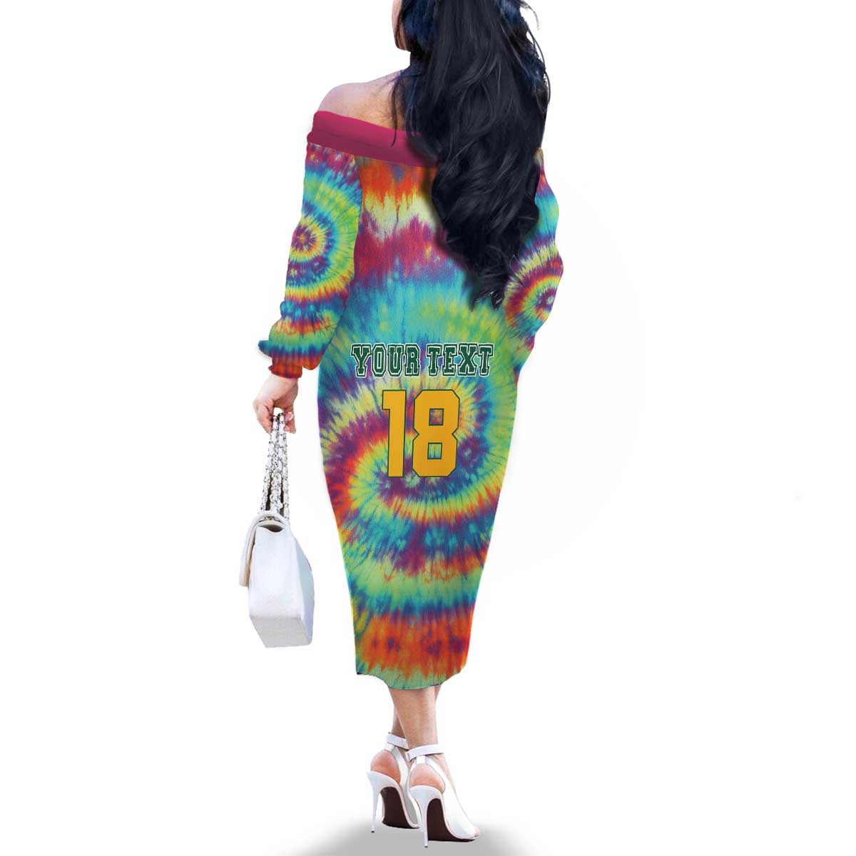 Custom Lithuania Basketball Skeleton 1992 Family Matching Off The Shoulder Long Sleeve Dress and Hawaiian Shirt Tie Dye Pattern - Wonder Print Shop