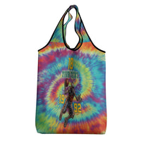 Custom Lithuania Basketball Skeleton 1992 Grocery Bag Tie Dye Pattern - Wonder Print Shop