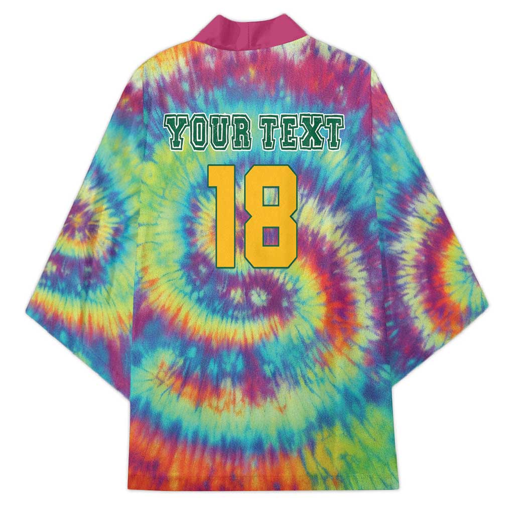 Custom Lithuania Basketball Skeleton 1992 Kimono Tie Dye Pattern - Wonder Print Shop