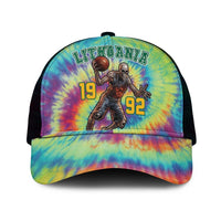 Lithuania Basketball Skeleton 1992 Mesh Trucker Cap Tie Dye Pattern - Wonder Print Shop