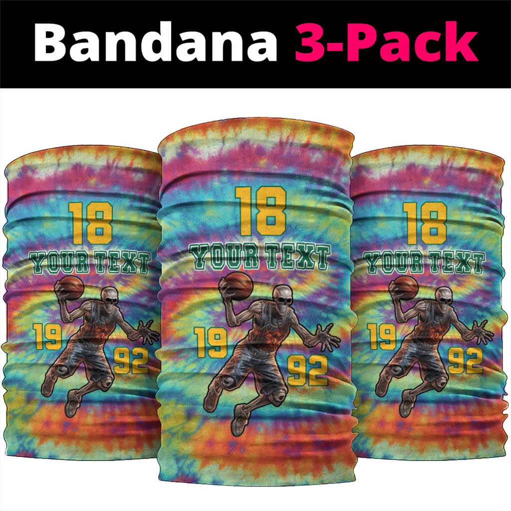 Lithuania Basketball Skeleton 1992 Neck Gaiter Tie Dye Pattern LT18