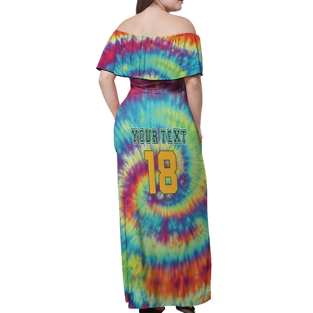 Custom Lithuania Basketball Skeleton 1992 Off Shoulder Maxi Dress Tie Dye Pattern - Wonder Print Shop