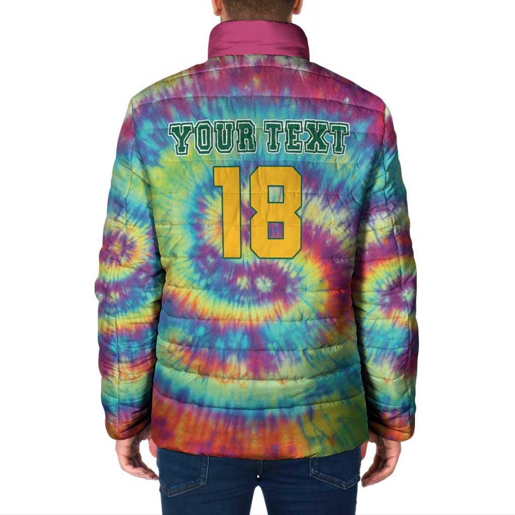 Custom Lithuania Basketball Skeleton 1992 Padded Jacket Tie Dye Pattern - Wonder Print Shop