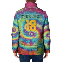 Custom Lithuania Basketball Skeleton 1992 Padded Jacket Tie Dye Pattern - Wonder Print Shop