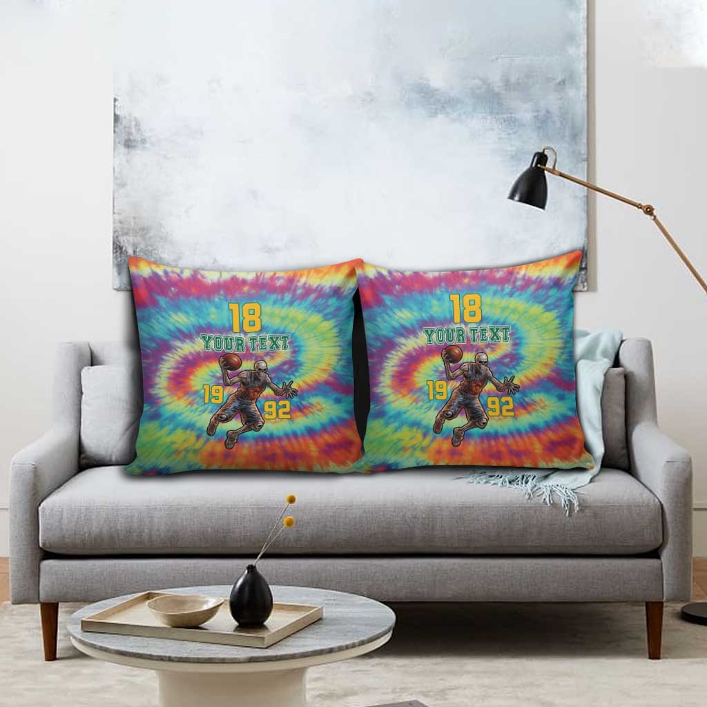 Custom Lithuania Basketball Skeleton 1992 Pillow Cover Tie Dye Pattern - Wonder Print Shop