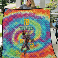 Custom Lithuania Basketball Skeleton 1992 Quilt Tie Dye Pattern - Wonder Print Shop