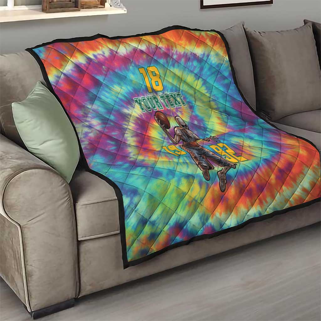 Custom Lithuania Basketball Skeleton 1992 Quilt Tie Dye Pattern - Wonder Print Shop