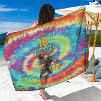 Custom Lithuania Basketball Skeleton 1992 Sarong Tie Dye Pattern - Wonder Print Shop