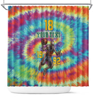 Custom Lithuania Basketball Skeleton 1992 Shower Curtain Tie Dye Pattern - Wonder Print Shop