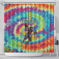 Custom Lithuania Basketball Skeleton 1992 Shower Curtain Tie Dye Pattern - Wonder Print Shop