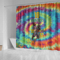 Custom Lithuania Basketball Skeleton 1992 Shower Curtain Tie Dye Pattern - Wonder Print Shop
