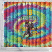 Custom Lithuania Basketball Skeleton 1992 Shower Curtain Tie Dye Pattern - Wonder Print Shop