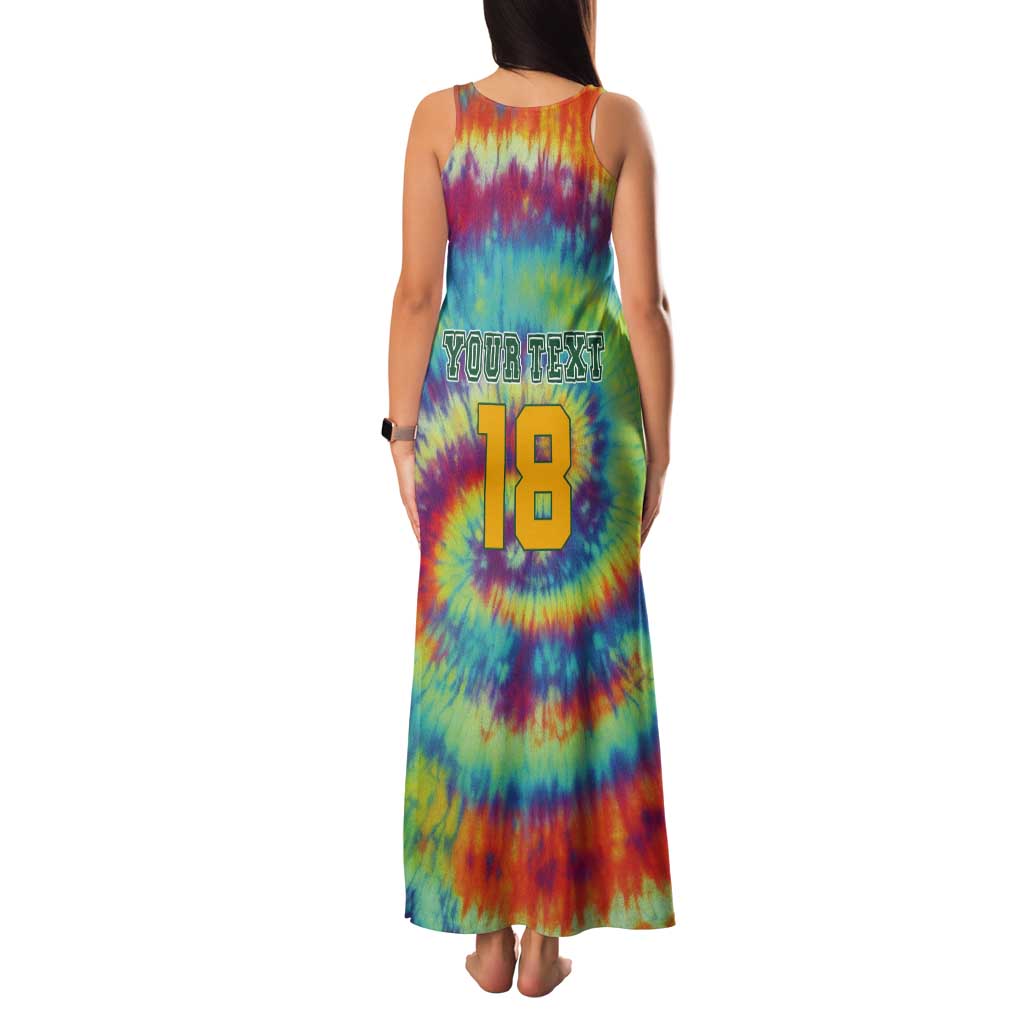 Custom Lithuania Basketball Skeleton 1992 Tank Maxi Dress Tie Dye Pattern - Wonder Print Shop
