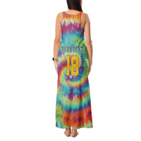 Custom Lithuania Basketball Skeleton 1992 Tank Maxi Dress Tie Dye Pattern - Wonder Print Shop