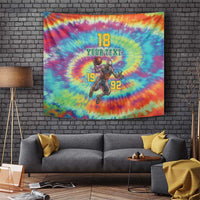 Custom Lithuania Basketball Skeleton 1992 Tapestry Tie Dye Pattern - Wonder Print Shop