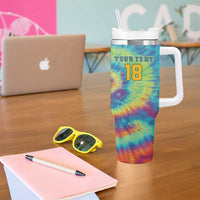 Custom Lithuania Basketball Skeleton 1992 Tumbler With Handle Tie Dye Pattern - Wonder Print Shop
