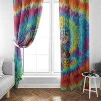 Custom Lithuania Basketball Skeleton 1992 Window Curtain Tie Dye Pattern - Wonder Print Shop