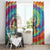 Custom Lithuania Basketball Skeleton 1992 Window Curtain Tie Dye Pattern - Wonder Print Shop