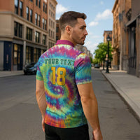 Custom Lithuania Basketball Skeleton 1992 Zipper Polo Shirt Tie Dye Pattern - Wonder Print Shop