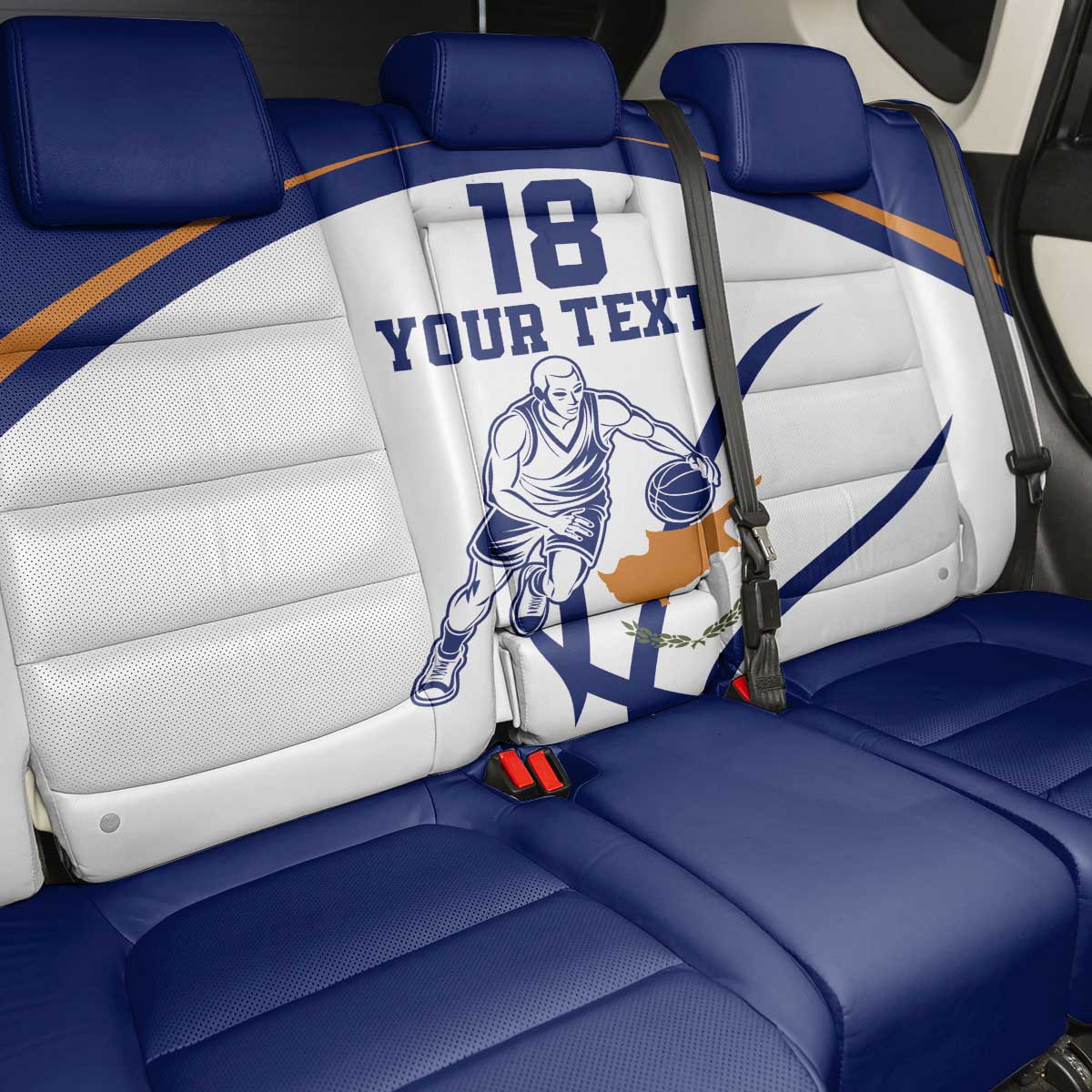 Cyprus Basketball Custom Back Car Seat Cover Go Champion - Wonder Print Shop