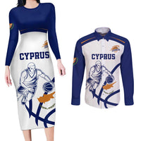 Cyprus Basketball Custom Couples Matching Long Sleeve Bodycon Dress and Long Sleeve Button Shirt Go Champion - Wonder Print Shop