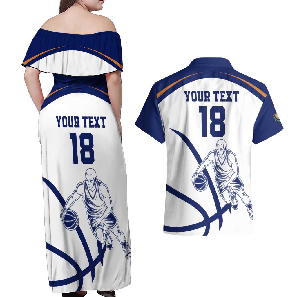 Cyprus Basketball Custom Couples Matching Off Shoulder Maxi Dress and Hawaiian Shirt Go Champion - Wonder Print Shop