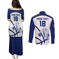 Cyprus Basketball Custom Couples Matching Puletasi and Long Sleeve Button Shirt Go Champion - Wonder Print Shop