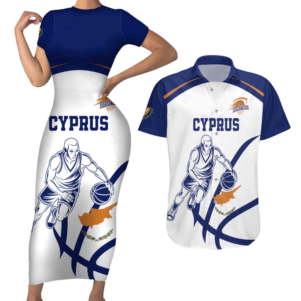Cyprus Basketball Custom Couples Matching Short Sleeve Bodycon Dress and Hawaiian Shirt Go Champion - Wonder Print Shop