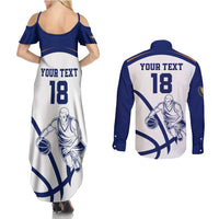 Cyprus Basketball Custom Couples Matching Summer Maxi Dress and Long Sleeve Button Shirt Go Champion - Wonder Print Shop