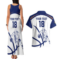 Cyprus Basketball Custom Couples Matching Tank Maxi Dress and Hawaiian Shirt Go Champion - Wonder Print Shop