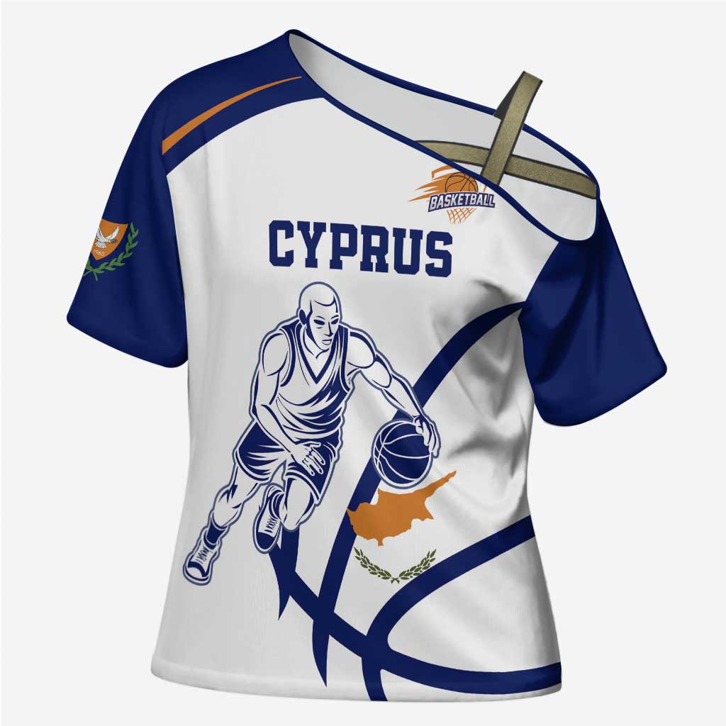 Cyprus Basketball Custom Cross Shoulder Shirt Go Champion - Wonder Print Shop