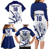 Cyprus Basketball Custom Family Matching Long Sleeve Bodycon Dress and Hawaiian Shirt Go Champion - Wonder Print Shop