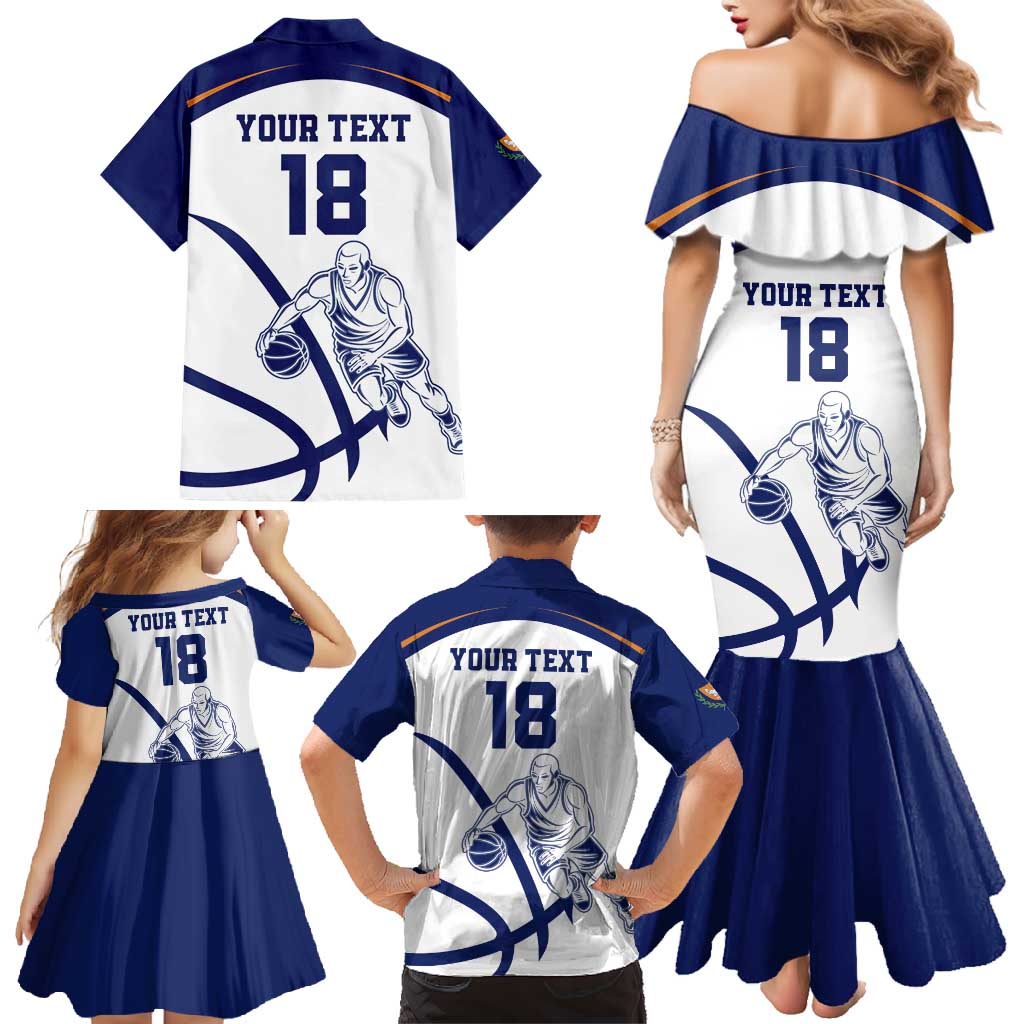 Cyprus Basketball Custom Family Matching Mermaid Dress and Hawaiian Shirt Go Champion - Wonder Print Shop