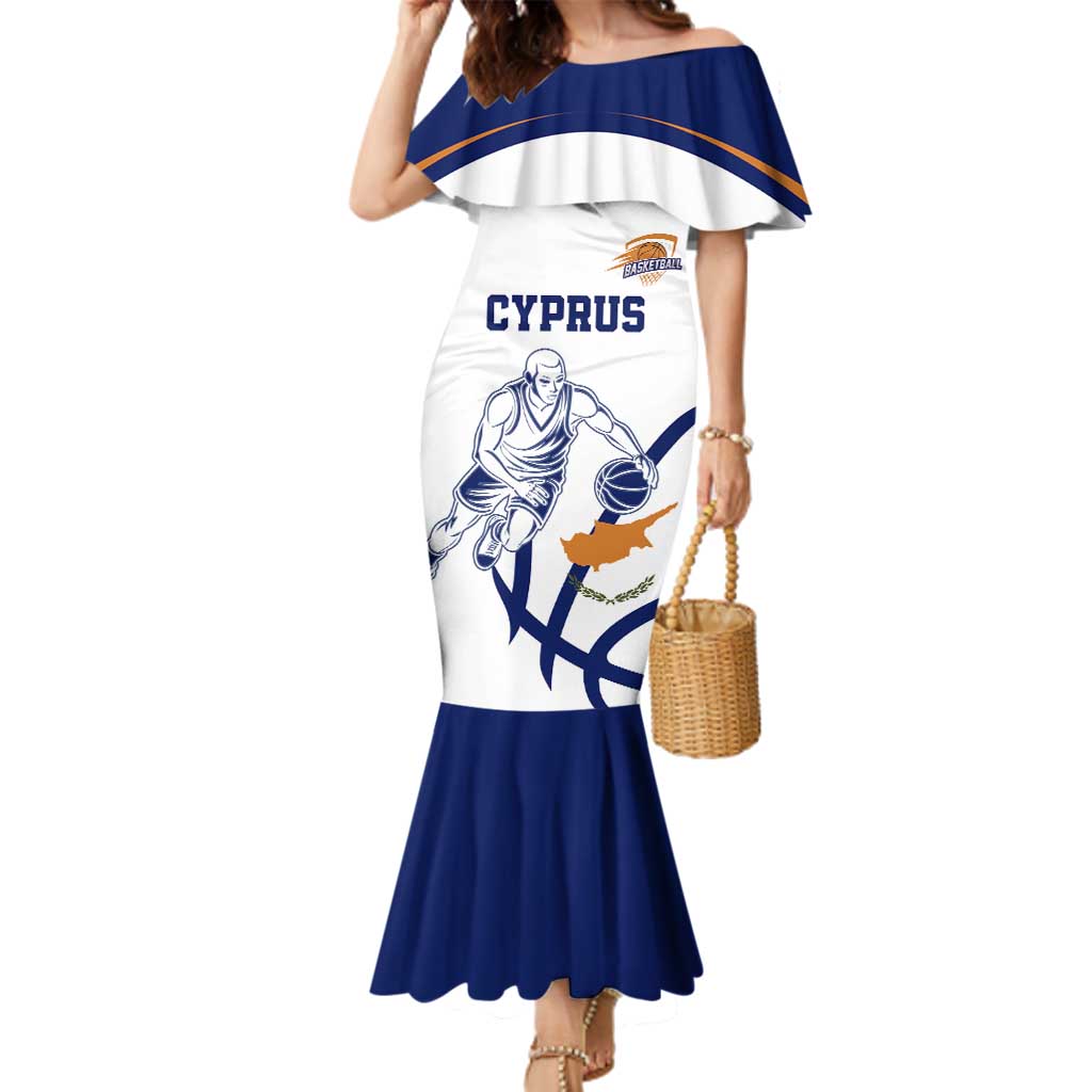 Cyprus Basketball Custom Family Matching Mermaid Dress and Hawaiian Shirt Go Champion - Wonder Print Shop