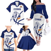 Cyprus Basketball Custom Family Matching Off The Shoulder Long Sleeve Dress and Hawaiian Shirt Go Champion - Wonder Print Shop