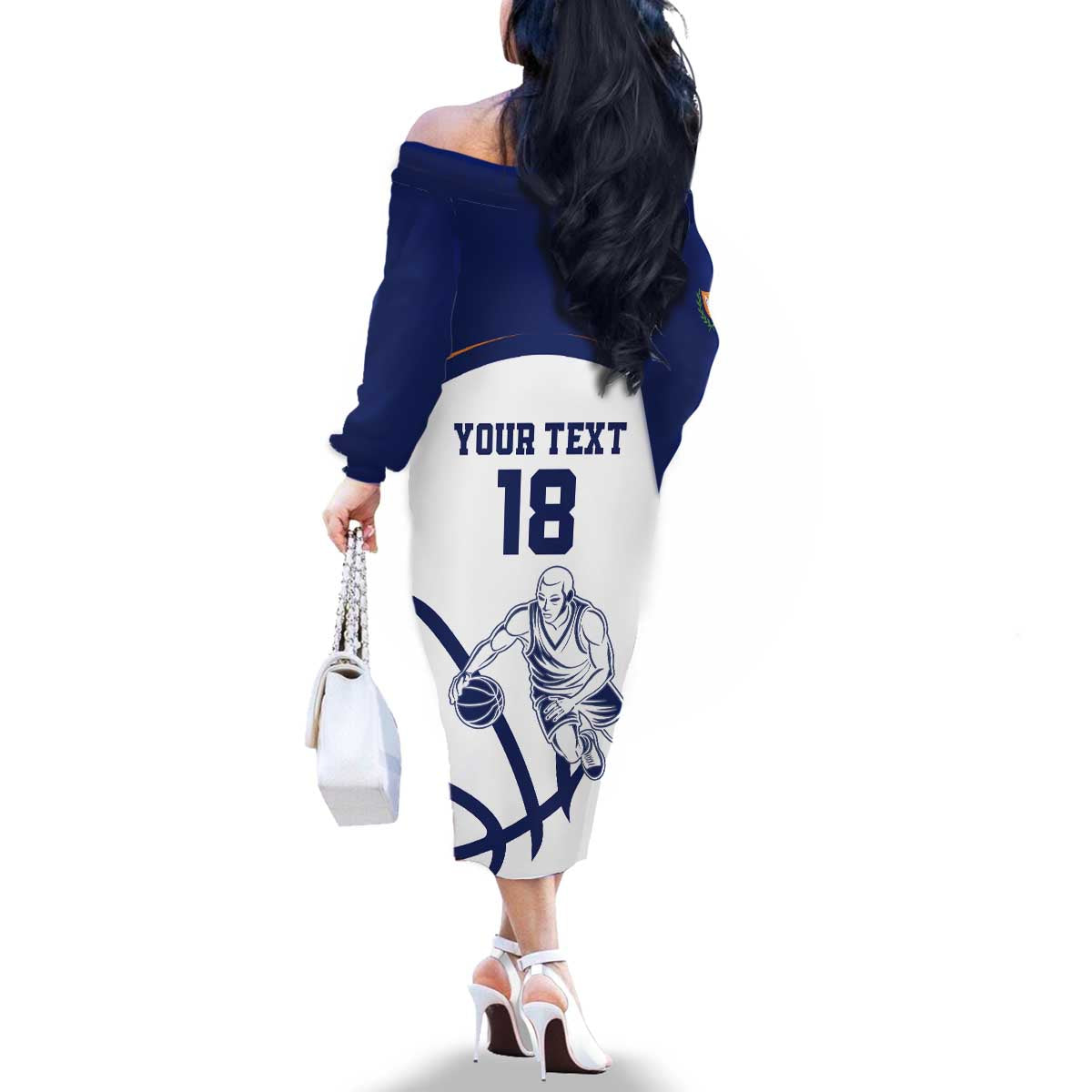 Cyprus Basketball Custom Family Matching Off The Shoulder Long Sleeve Dress and Hawaiian Shirt Go Champion - Wonder Print Shop
