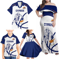 Cyprus Basketball Custom Family Matching Off Shoulder Maxi Dress and Hawaiian Shirt Go Champion - Wonder Print Shop
