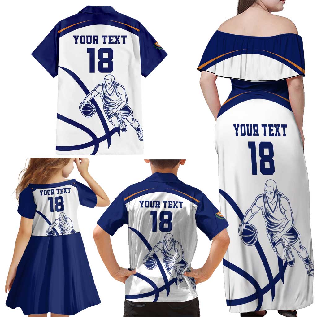 Cyprus Basketball Custom Family Matching Off Shoulder Maxi Dress and Hawaiian Shirt Go Champion - Wonder Print Shop