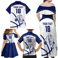 Cyprus Basketball Custom Family Matching Off Shoulder Maxi Dress and Hawaiian Shirt Go Champion - Wonder Print Shop