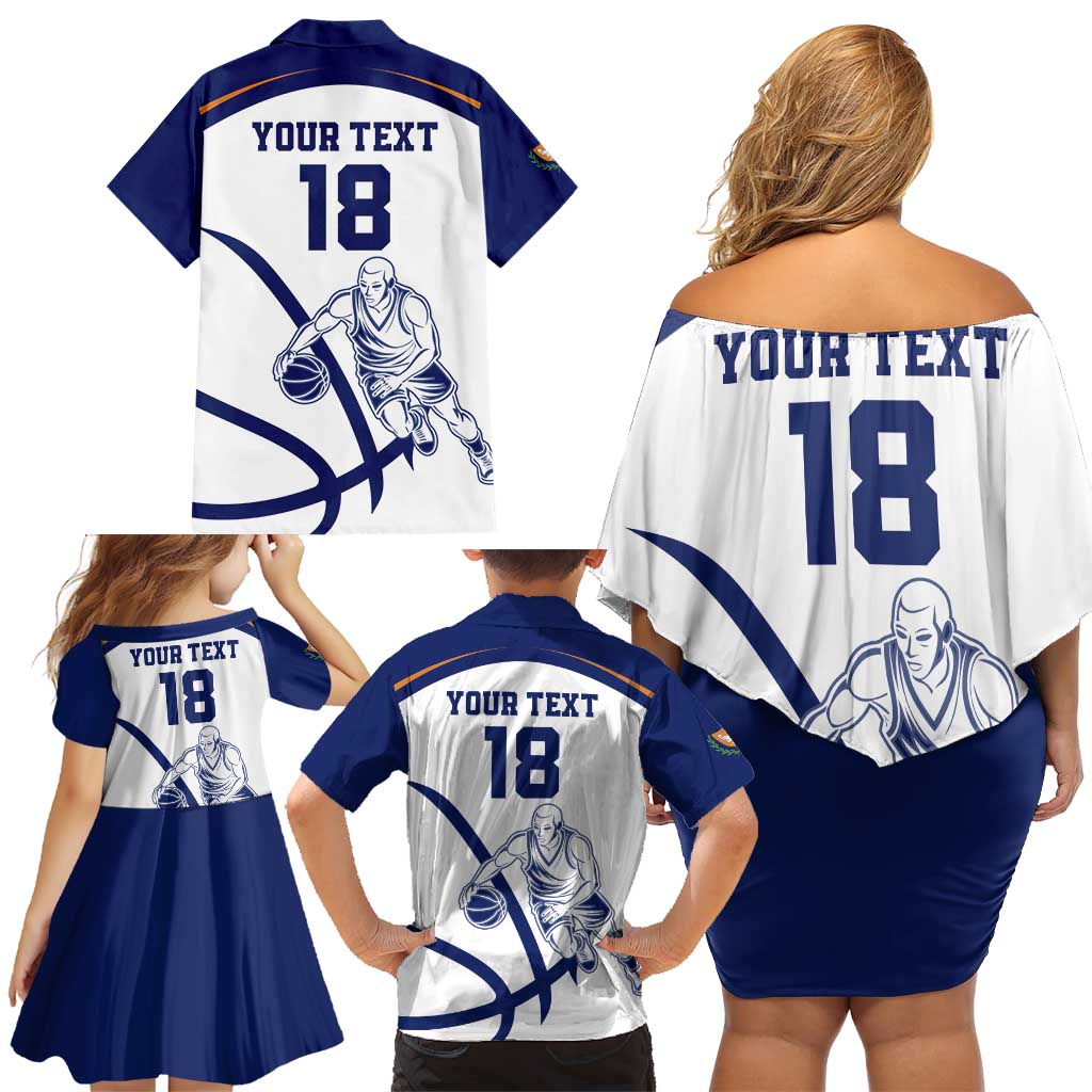 Cyprus Basketball Custom Family Matching Off Shoulder Short Dress and Hawaiian Shirt Go Champion - Wonder Print Shop
