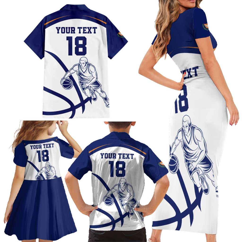 Cyprus Basketball Custom Family Matching Short Sleeve Bodycon Dress and Hawaiian Shirt Go Champion - Wonder Print Shop