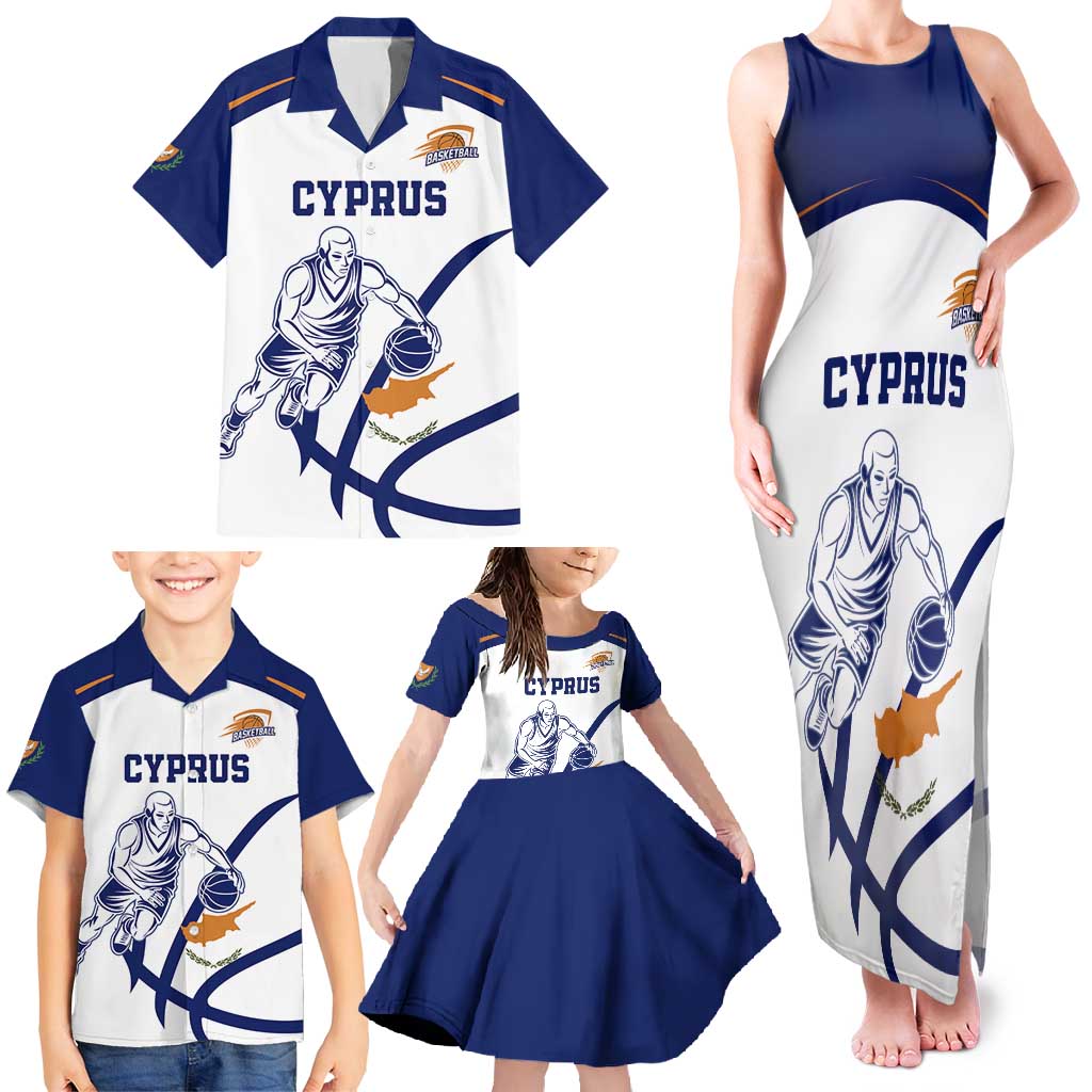 Cyprus Basketball Custom Family Matching Tank Maxi Dress and Hawaiian Shirt Go Champion - Wonder Print Shop