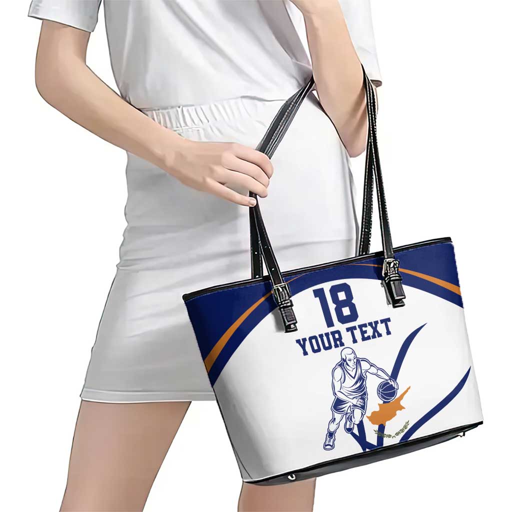 Cyprus Basketball Custom Leather Tote Bag Go Champion - Wonder Print Shop