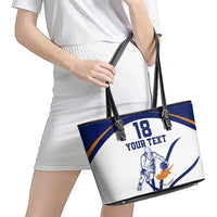 Cyprus Basketball Custom Leather Tote Bag Go Champion - Wonder Print Shop