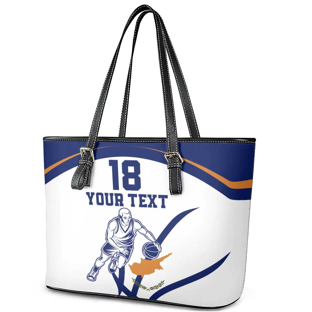 Cyprus Basketball Custom Leather Tote Bag Go Champion - Wonder Print Shop