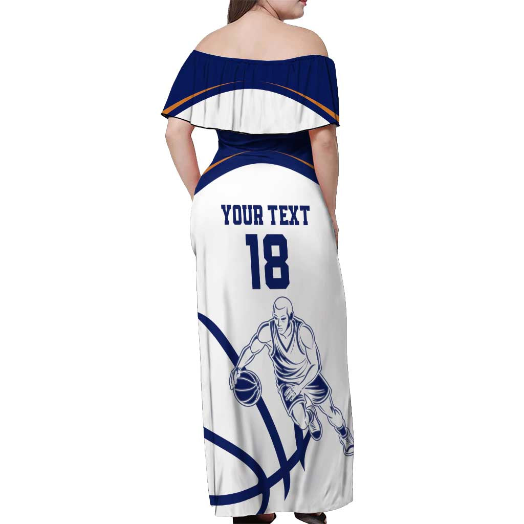 Cyprus Basketball Custom Off Shoulder Maxi Dress Go Champion - Wonder Print Shop