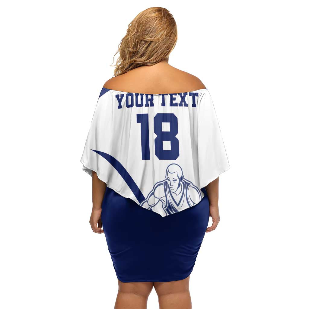 Cyprus Basketball Custom Off Shoulder Short Dress Go Champion - Wonder Print Shop