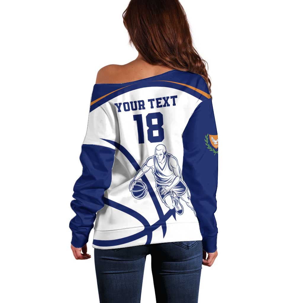 Cyprus Basketball Custom Off Shoulder Sweater Go Champion - Wonder Print Shop